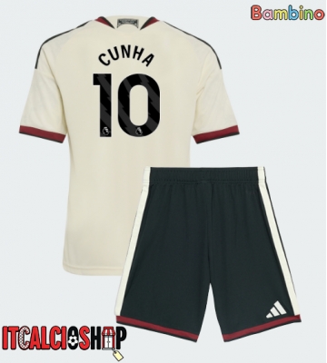Manchester United Matheus Cunha #10 Terza Maglia Bambino 2026-27 Manica Corta (+ Pantaloni corti)